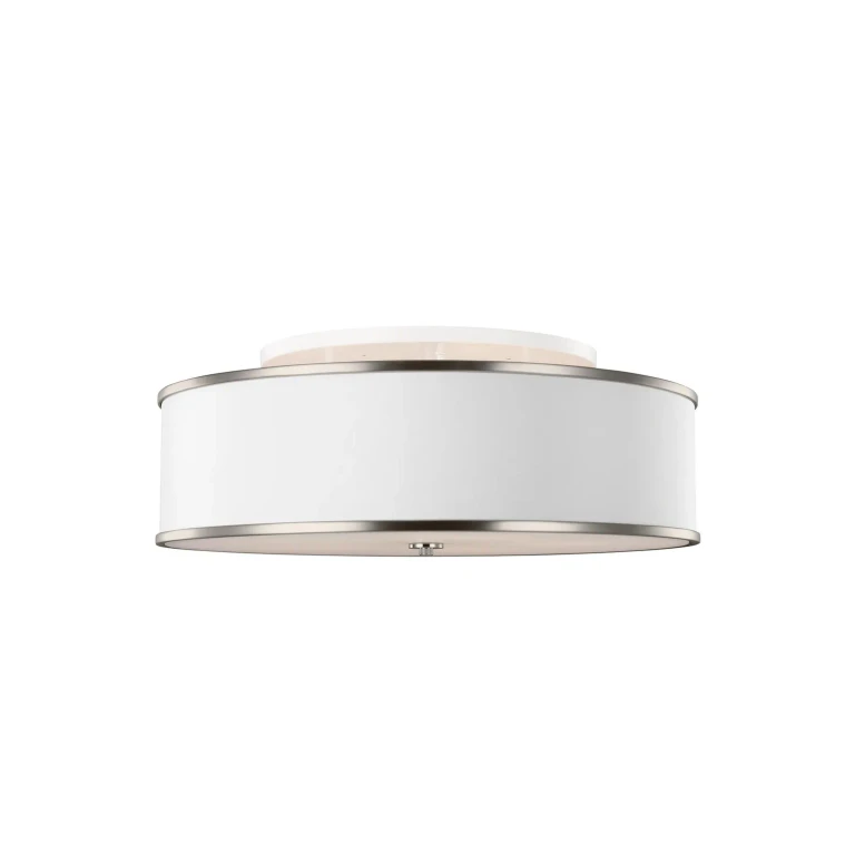 Satin Nickel Five Light Semi-Flush Mount from the Lennon Collection
