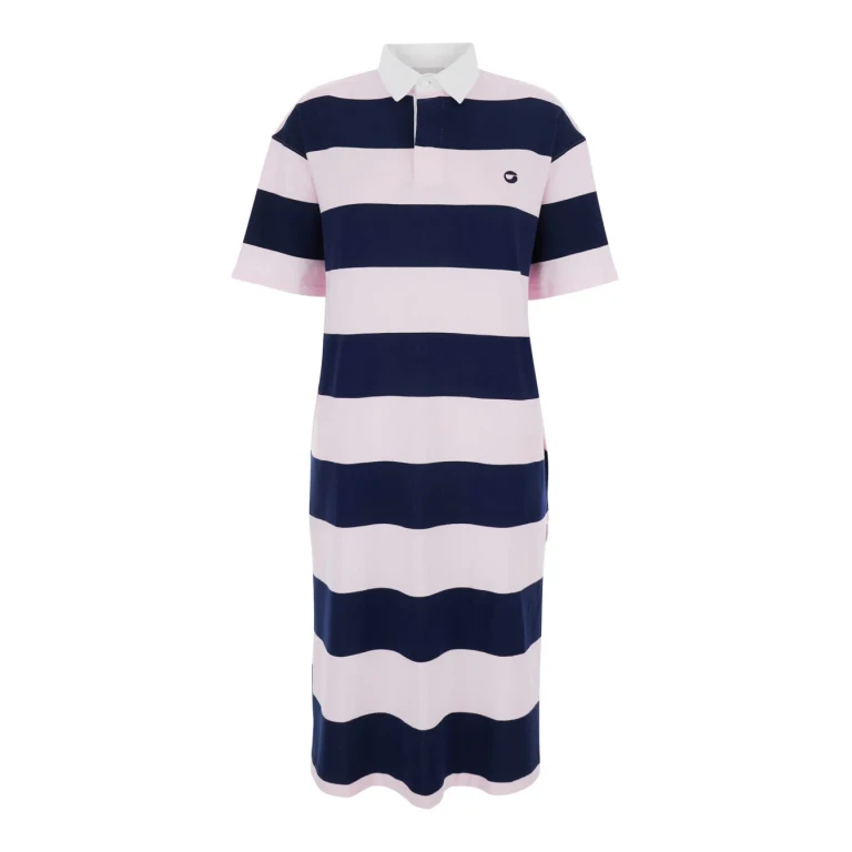 Coperni Multicolor Dress With All-over Striped Motif And Embroidered Logo On Front In Cotton Woman