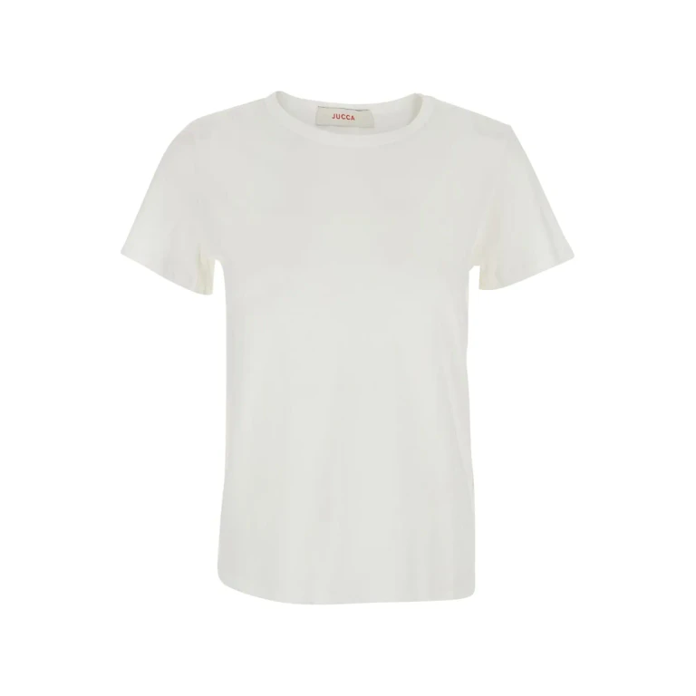 Jucca White T-shirt With Round Neck And Short Sleeves In Cotton Women