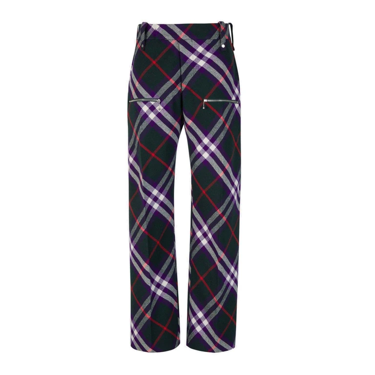 Burberry Plaid-check Straight-leg Trousers