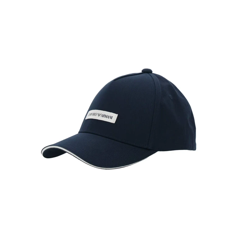 Emporio Armani Blue logo Baseball Cap With Logo Patch On The Front For Men