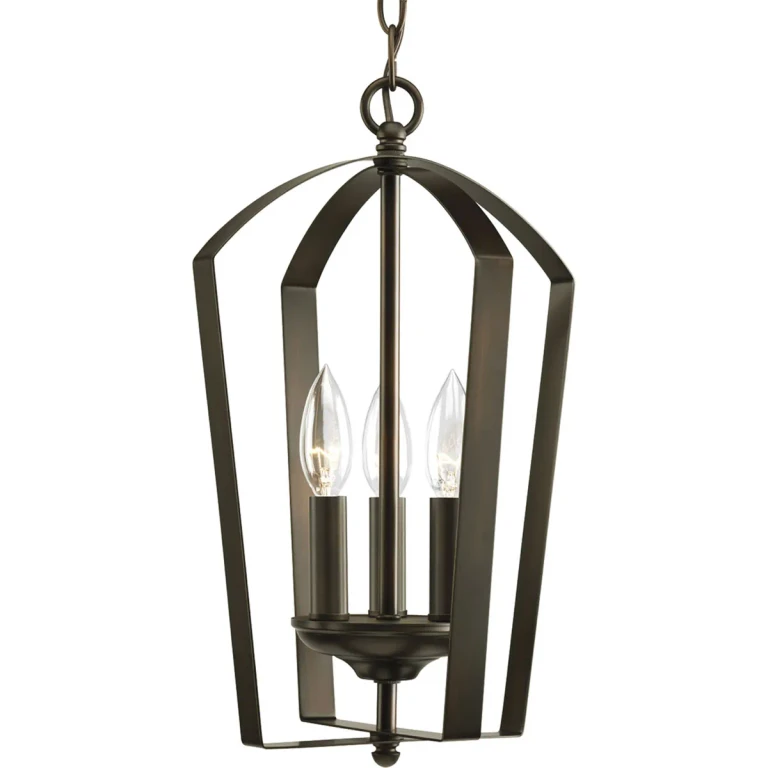 Antique Bronze Three Light Foyer Pendant from the Gather Collection