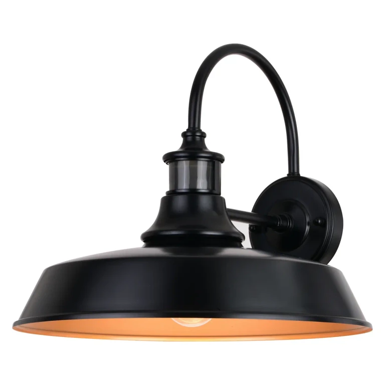 Dark Bronze and Light Gold One Light Outdoor Motion Sensor Wall Mount from the Dorado Collection