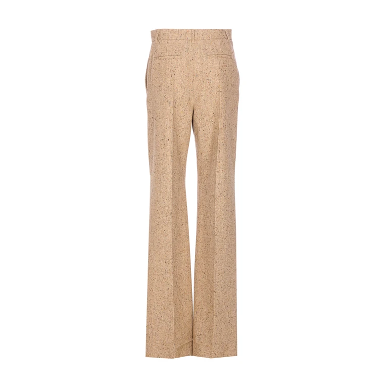 Valentino Garavani Trousers Beige Virgin Wool - Women