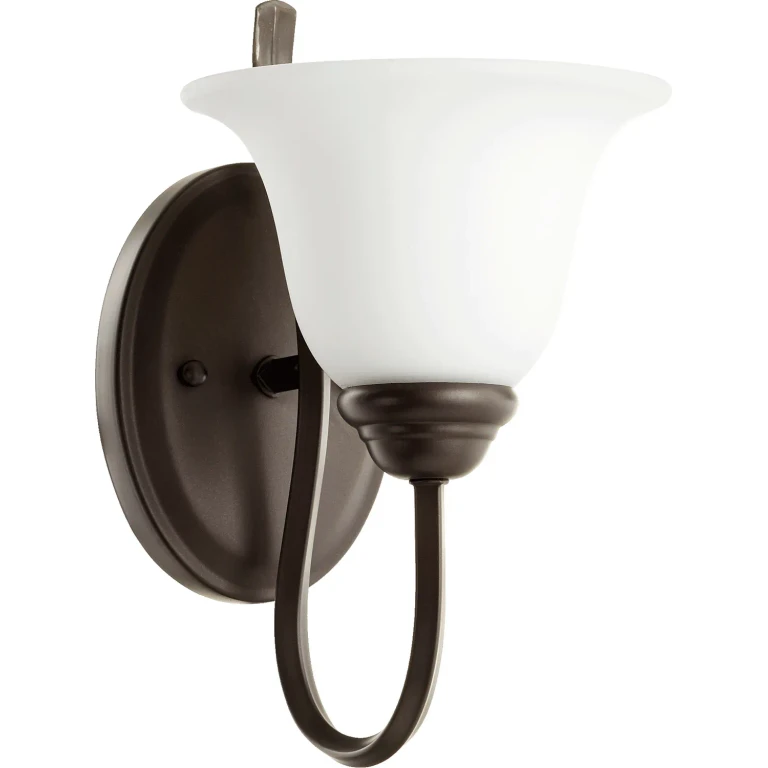 Quorum Spencer 12" Wall Sconce in Oiled Bronze with Satin Opal