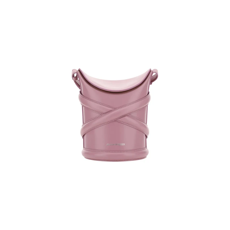 Alexander McQueen Black Leather The Curve Bucket Bag