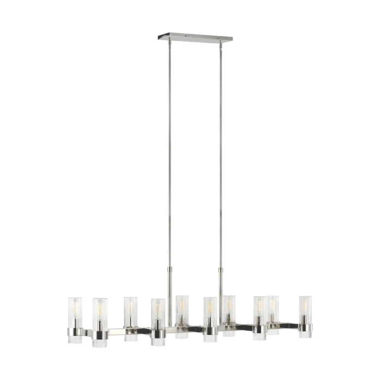Geneva 10-Light Kitchen Island Light in Polished Nickel by Chapman & Myers