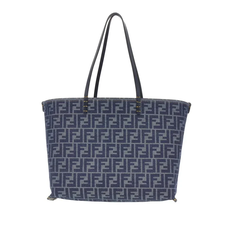FENDI Reversible denim medium 'Roll' shopping bag Woman One Size