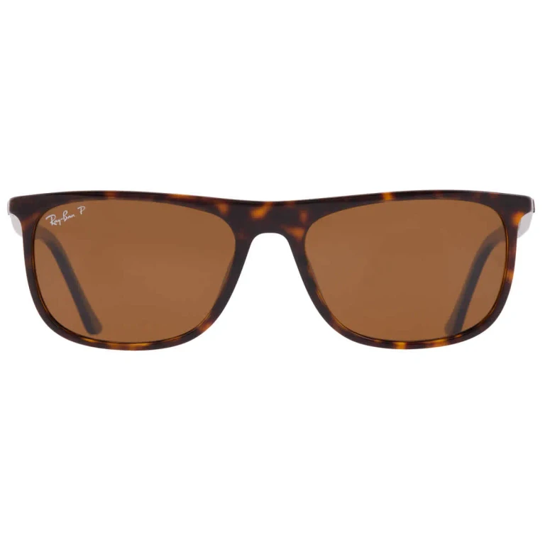 Ray Ban Polarized Brown Rectangular Unisex Sunglasses RB2216 902/57 58
