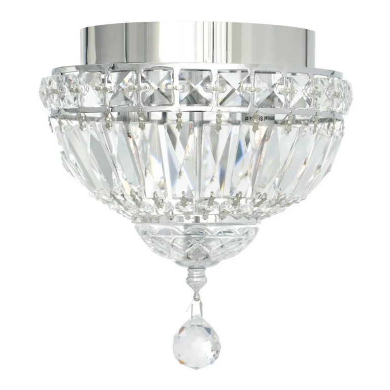 Chrome Two Light Flush Mount from the Stefania Collection