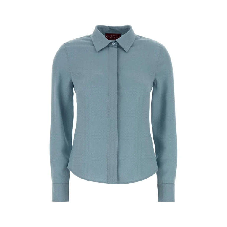 Gucci Light-blue Silk Shirt