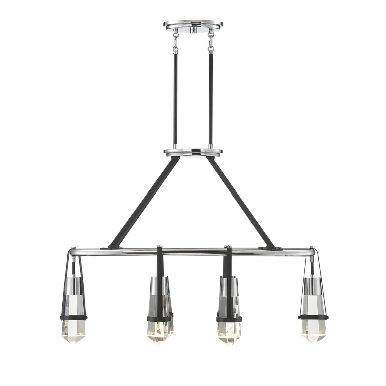 Savoy House Denali 6-Light Linear Chandelier in Matte Black - 1-7708-6-67