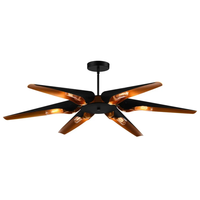 Matte Black Six Light Chandelier from the Amar Collection