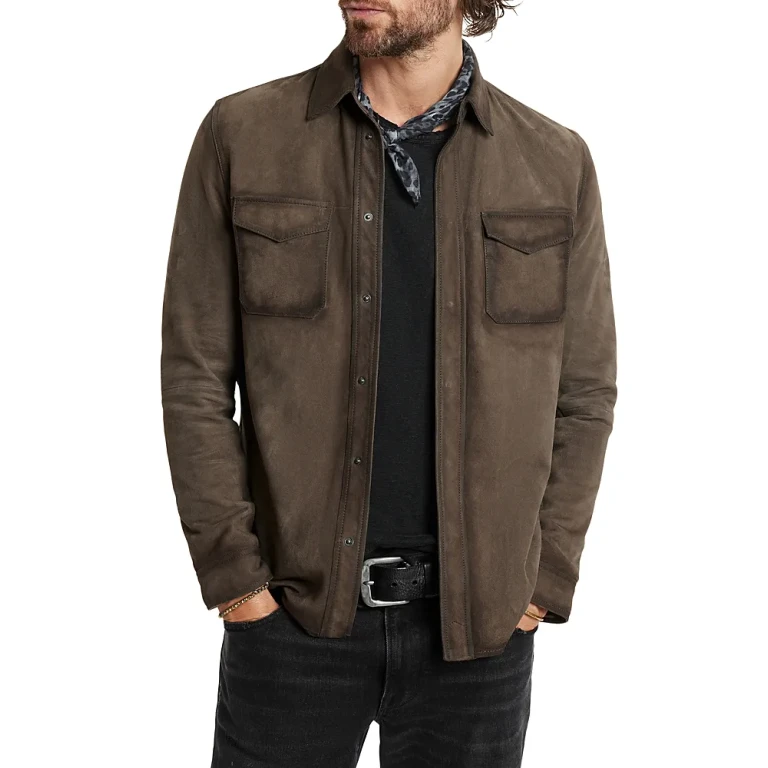 John Varvatos Izzy Suede Shirt Jacket