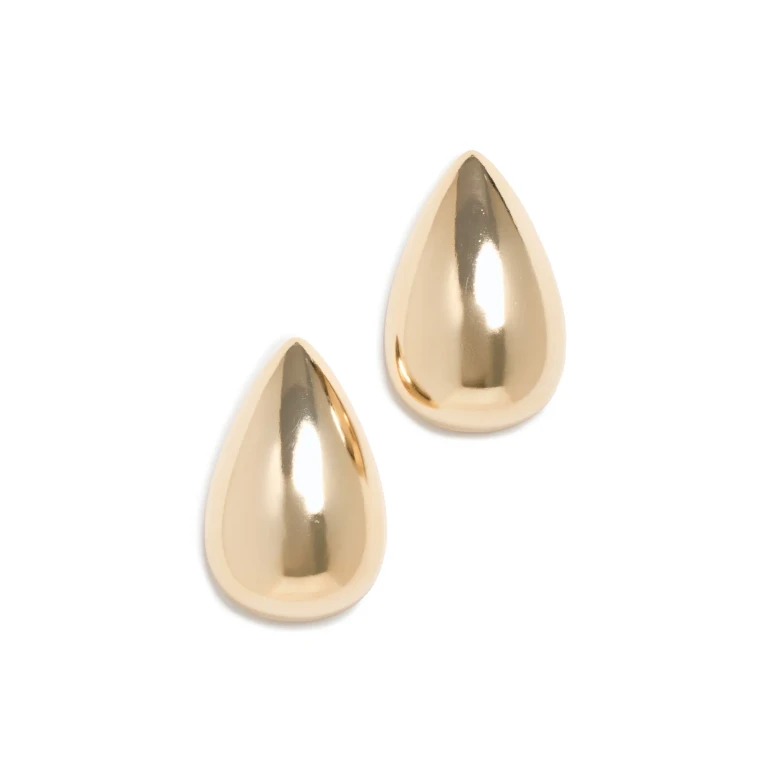 By Adina Eden Solid Chunky Teardrop Hoop Earrings Gold One Size
