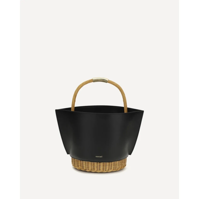 SACAI Leather and rattan Handbag Female UNI