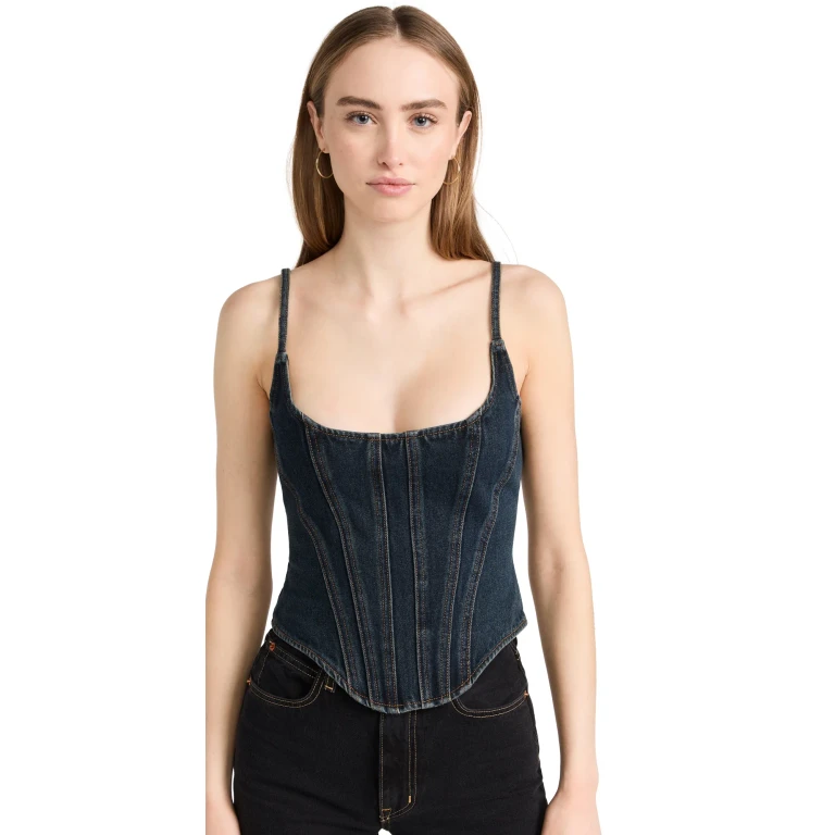 Capri Corset Top Dark Denim M