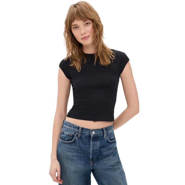 SLVRLAKE Cap Sleeve Tee Natural White XS