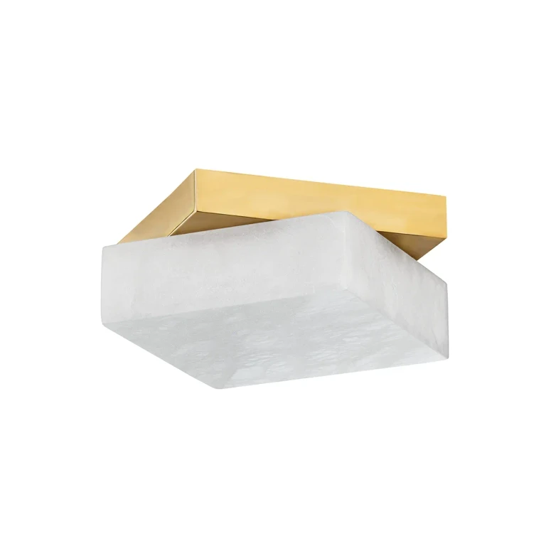 Brockton 1-Light LED Flush Mount in Aged Brass