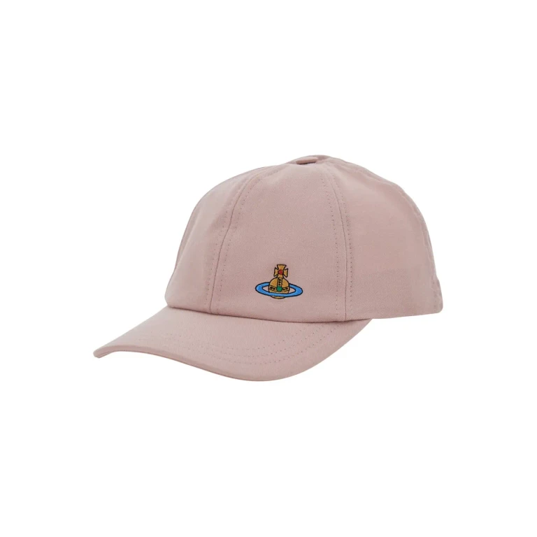 Vivienne Westwood Pink Baseball Cap With Curved Visor And Logo In Cotton Woman