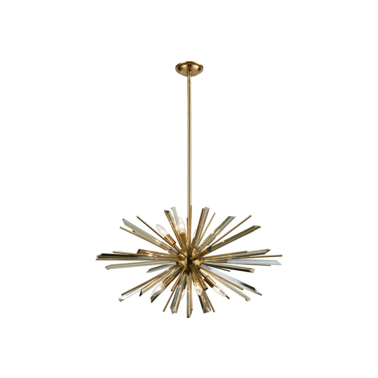 Palisades Ave. 8-Light Chandelier in Antique Brass With Champagne Glass