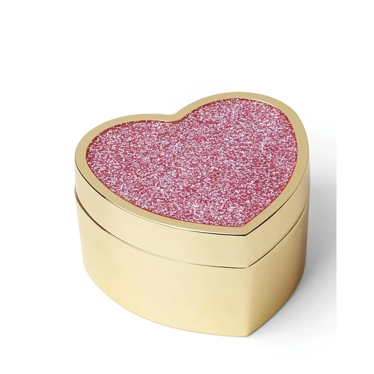 kate spade new york Sitting Pretty Pink Glitter Heart Box