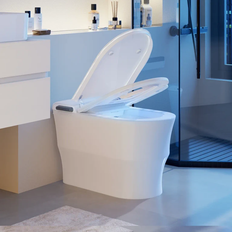 One-Piece Smart Toilet Elongated with Foam Shield & Aromatherapy Automatic Bidet Toilet