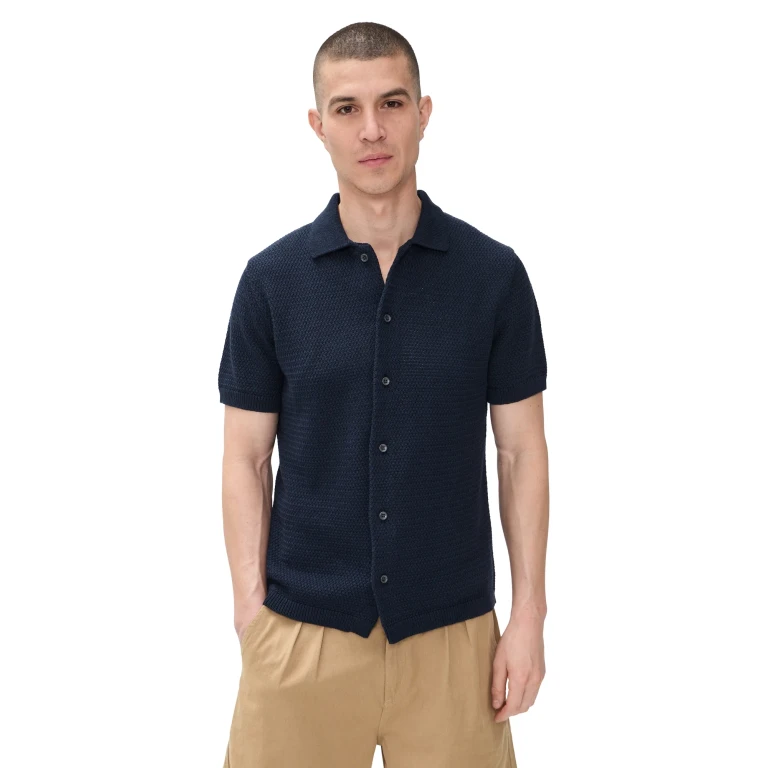 Taylor Stitch The Button Down Polo Dark Navy Crochet 40