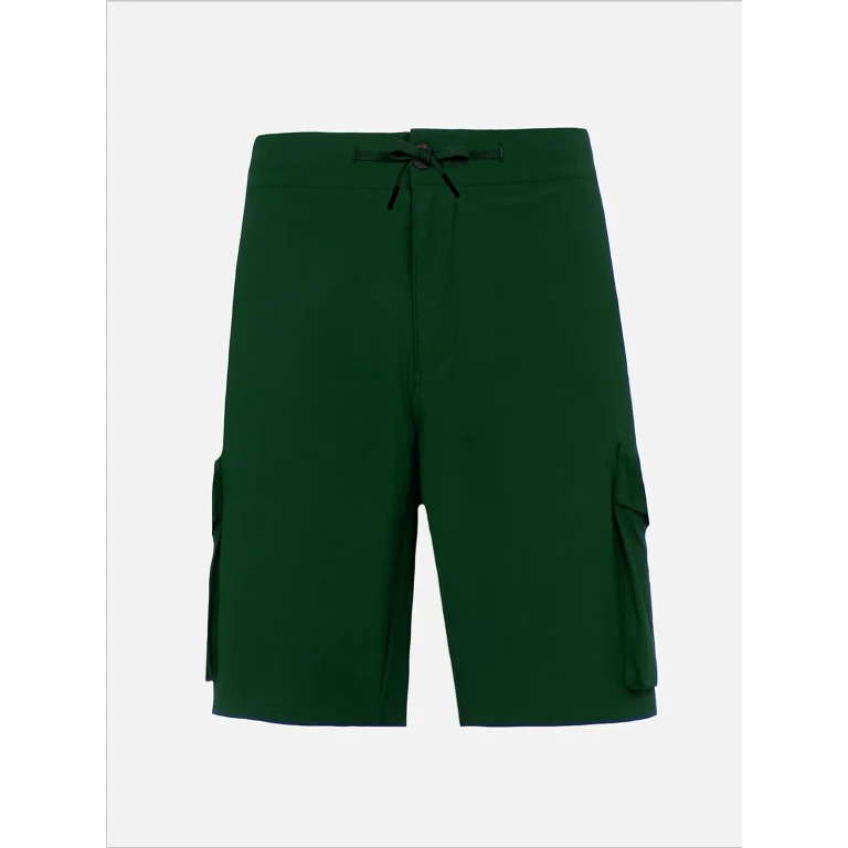 MC2 Saint Barth Military Green Technic Fabric Bermuda Shorts Deck