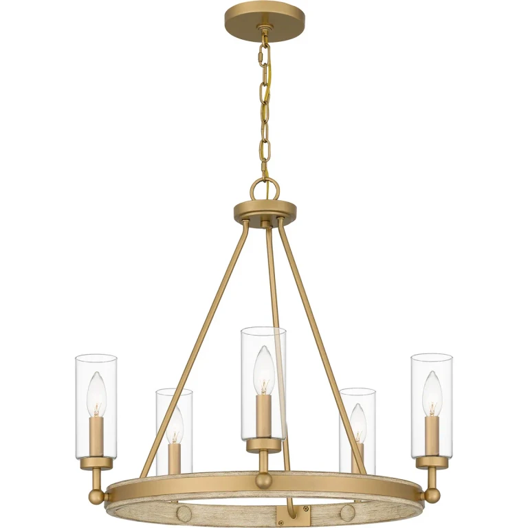 Nouveau Painted Weathered Brass Five Light Chandelier from the Kelleher Collection