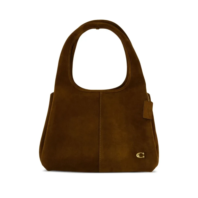 Borsa a spalla Coach Lana in camoscio con manico superiore