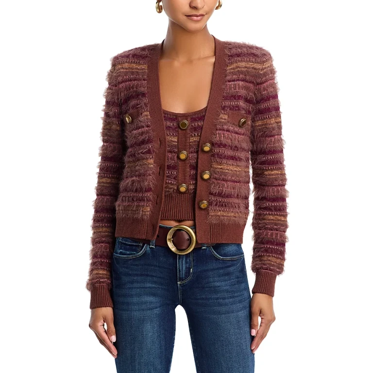 L'Agence Ariadne Mixed Stitch Cardigan