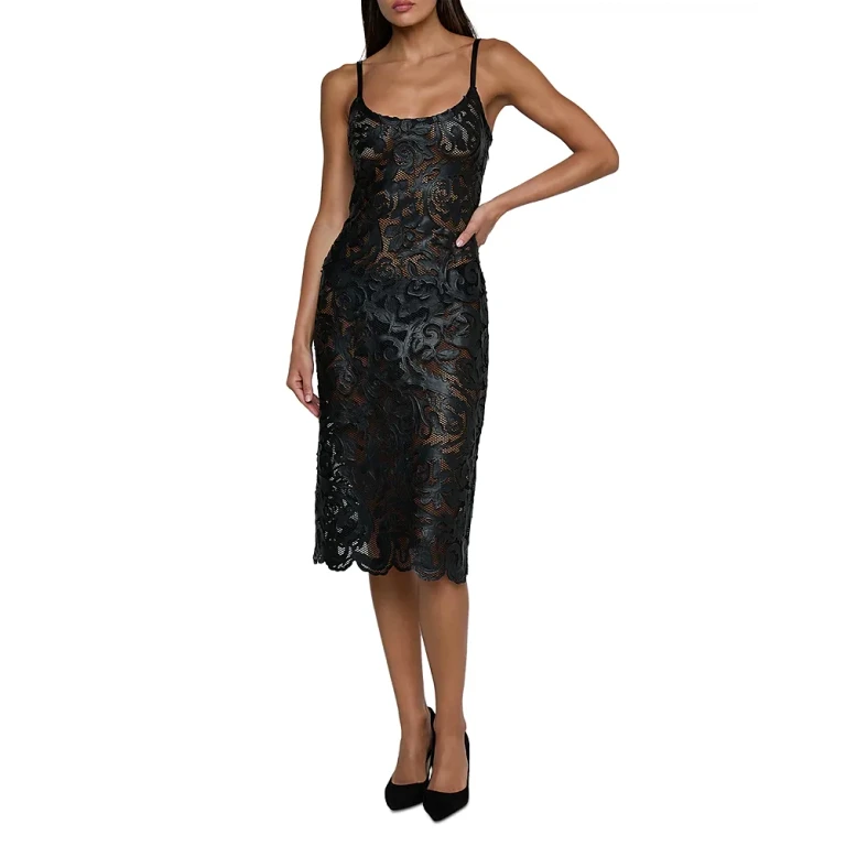 L'agence Kazuko Laser Cut Midi Dress