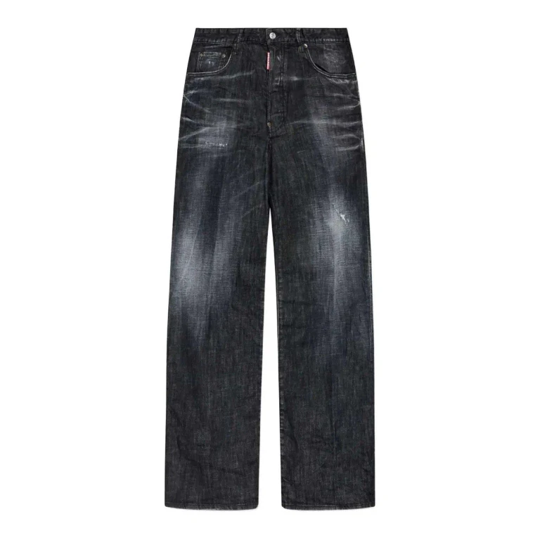 Dsquared2 Black Stretch Denim Loose Jeans