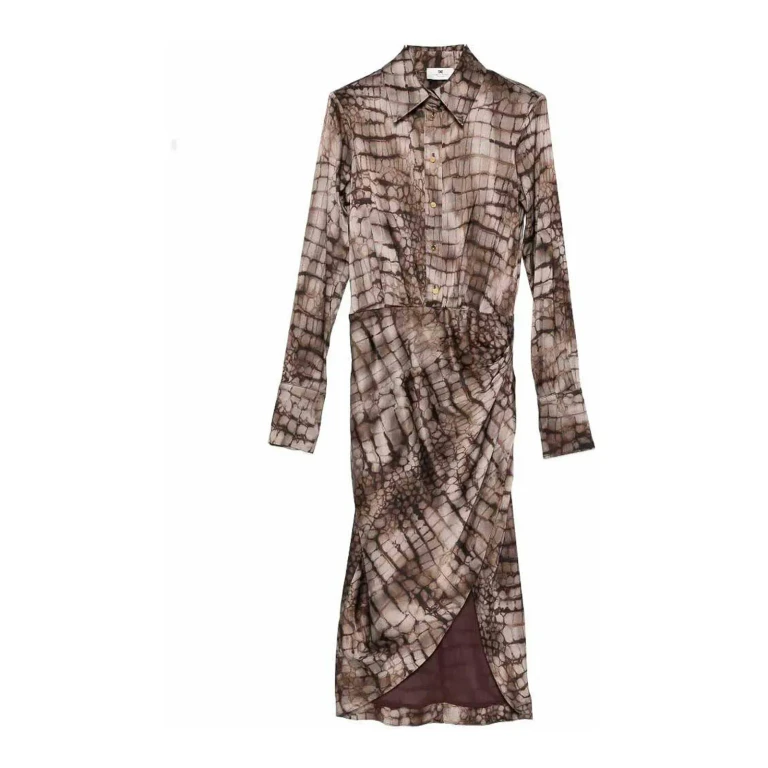 Elisabetta Franchi Robe Au Genou - Marron