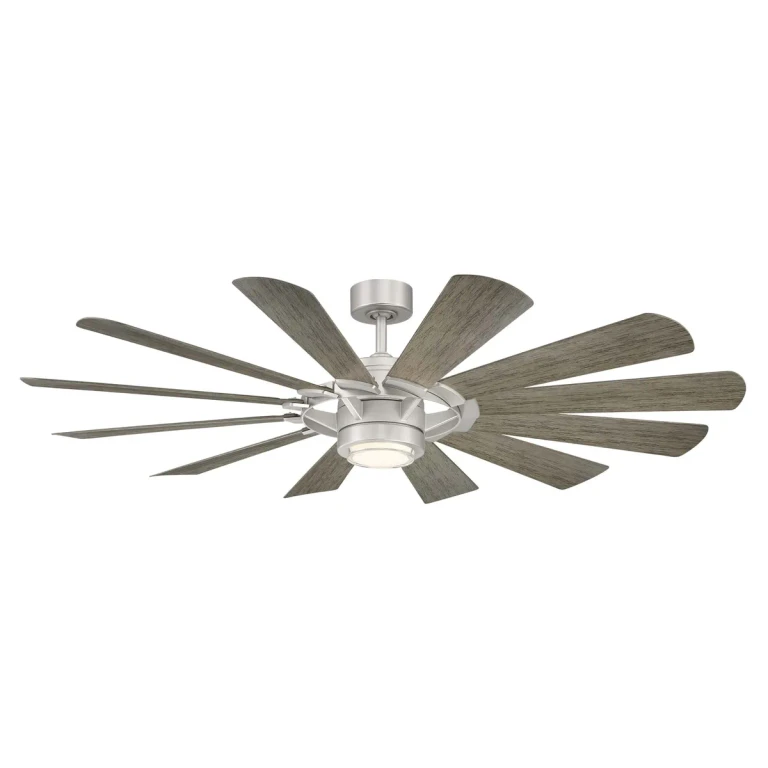 Steel Weathered Wood 65"Ceiling Fan from the Wynd Mill Collection
