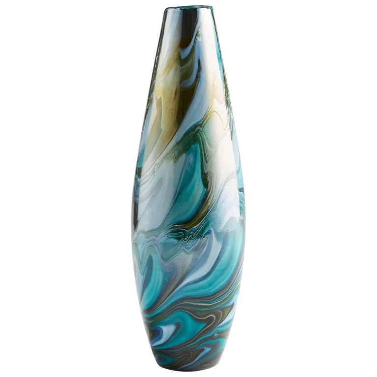Medium Chalcedony Vase in Multi Colored Blue
