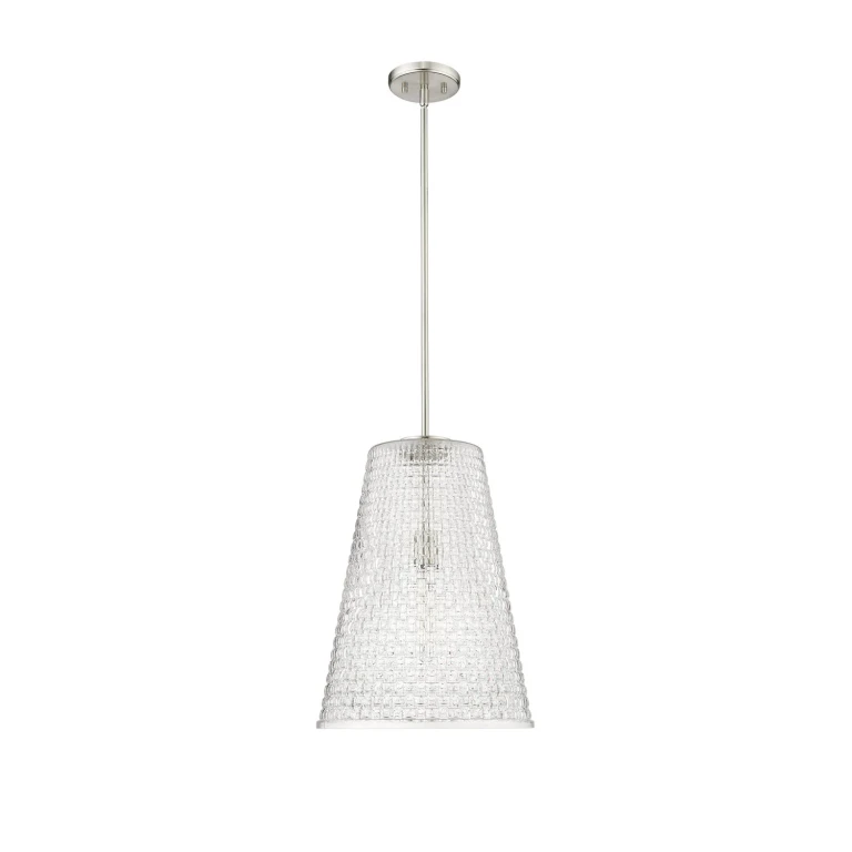 Brushed Nickel One Light Pendant from the Saben Collection