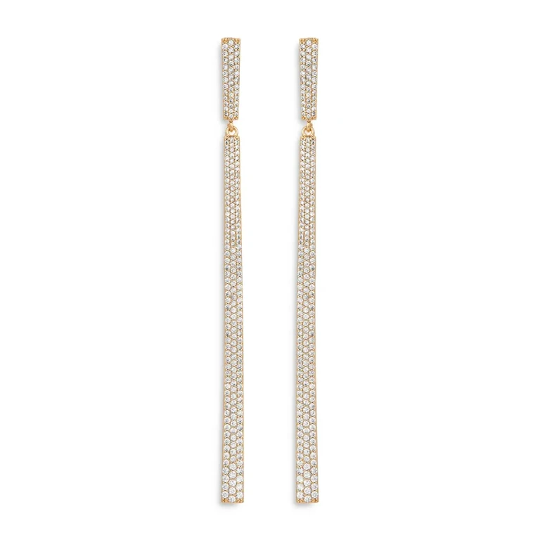 Ettika Gramercy Pave Linear Drop Earrings