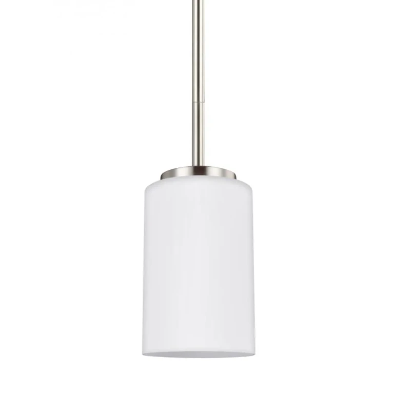 Brushed Nickel One Light Mini-Pendant from the Oslo Collection