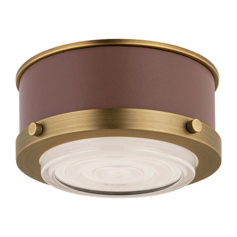 Time Worn Brass LED Flush Mount from the Marlowe Collection