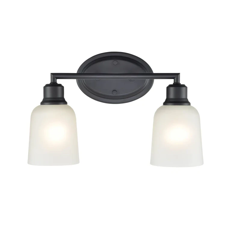 Matte Black Two Light Vanity from the Amberle Collection