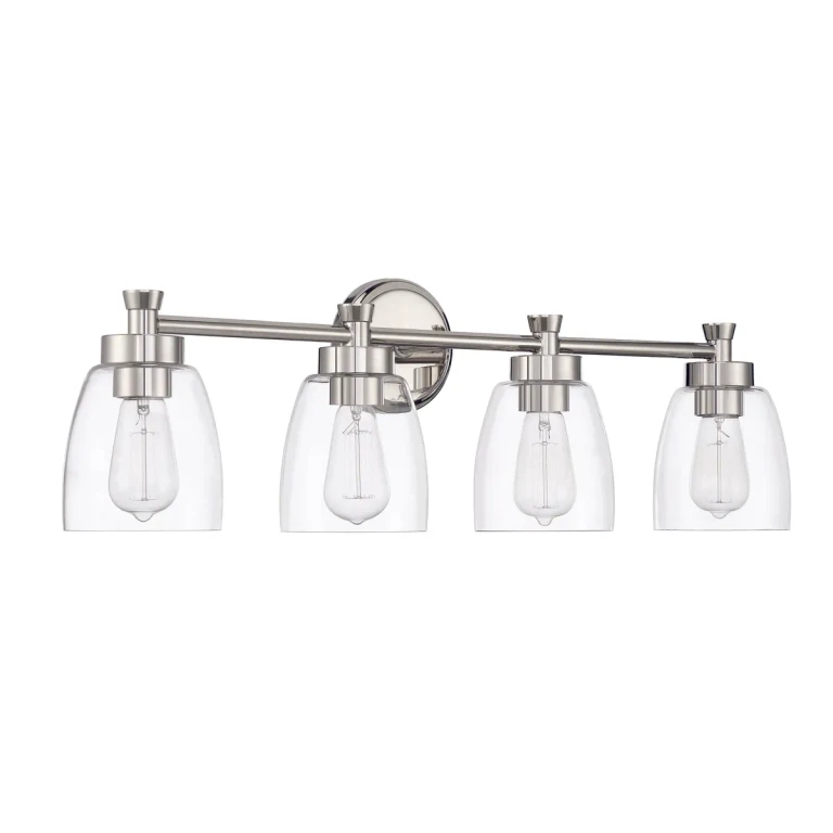 Henning 4-Light Bathroom Vanity Light in Polished Nickel