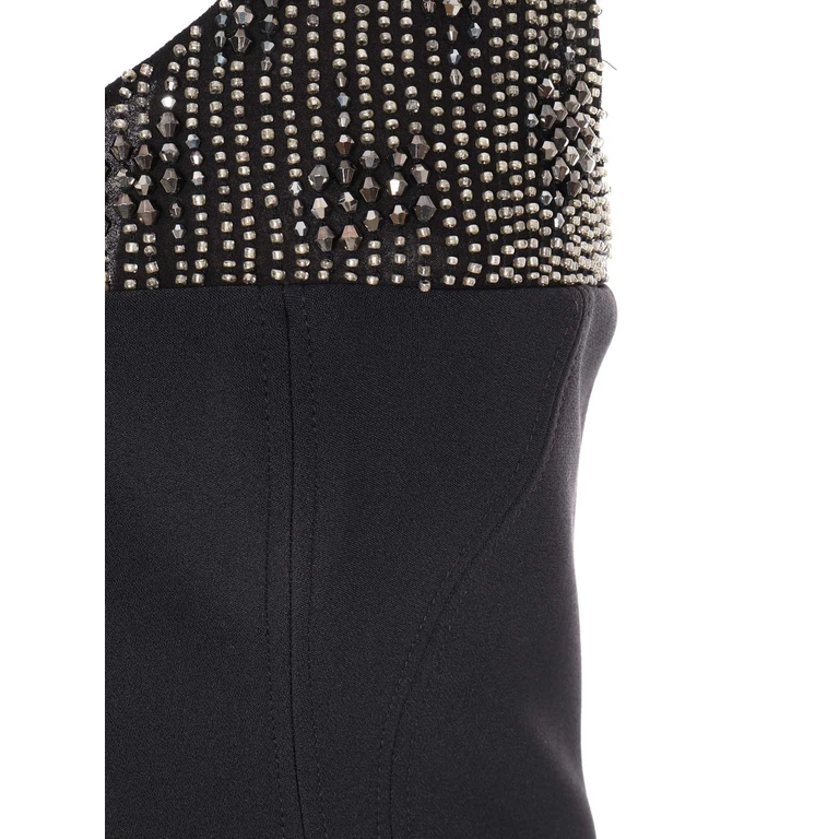 Elisabetta Franchi Short Dress With Beads
