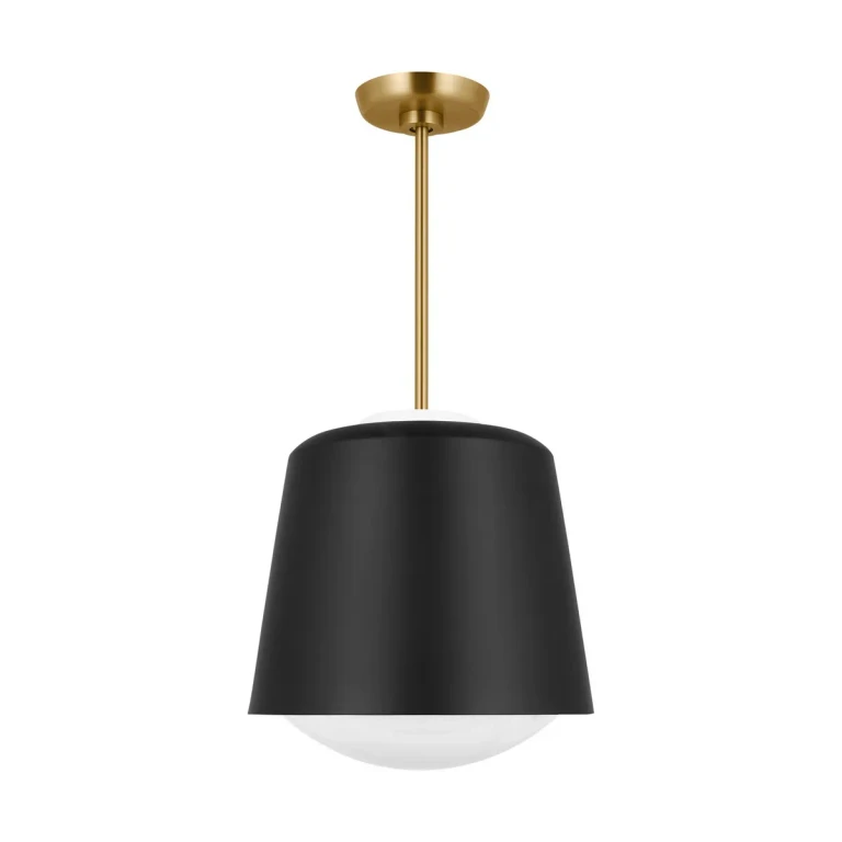 Midnight Black One Light Pendant from the Draper Collection