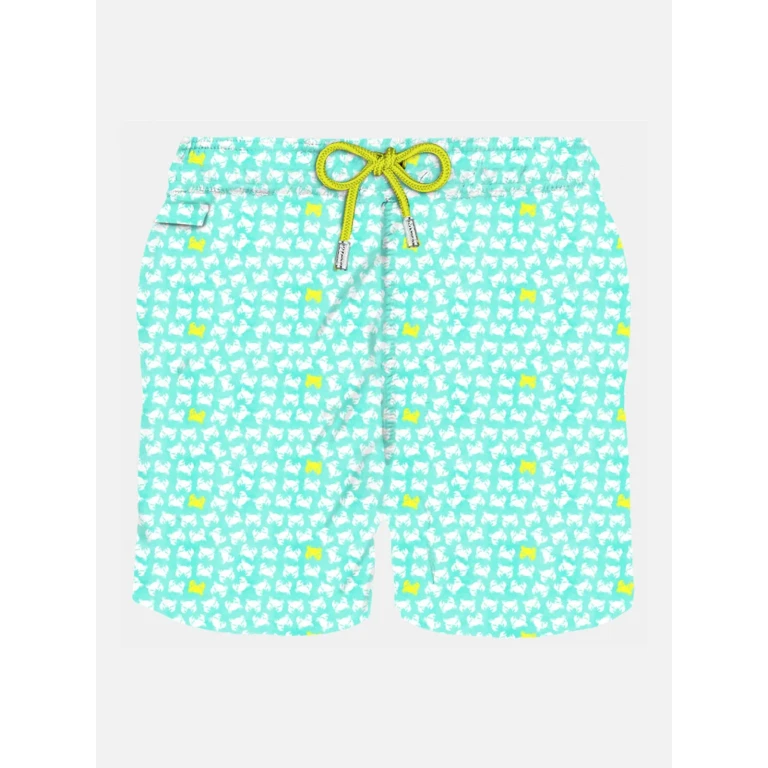 MC2 Saint Barth Lighting Yellow Crab Print Swim Shorts