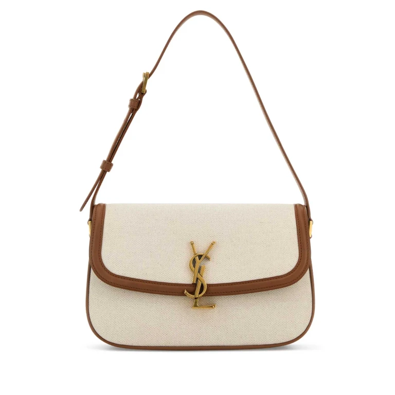 Saint Laurent Sand Canvas Solferino Shoulder Bag Greggiobrick Borse A Mano - Women