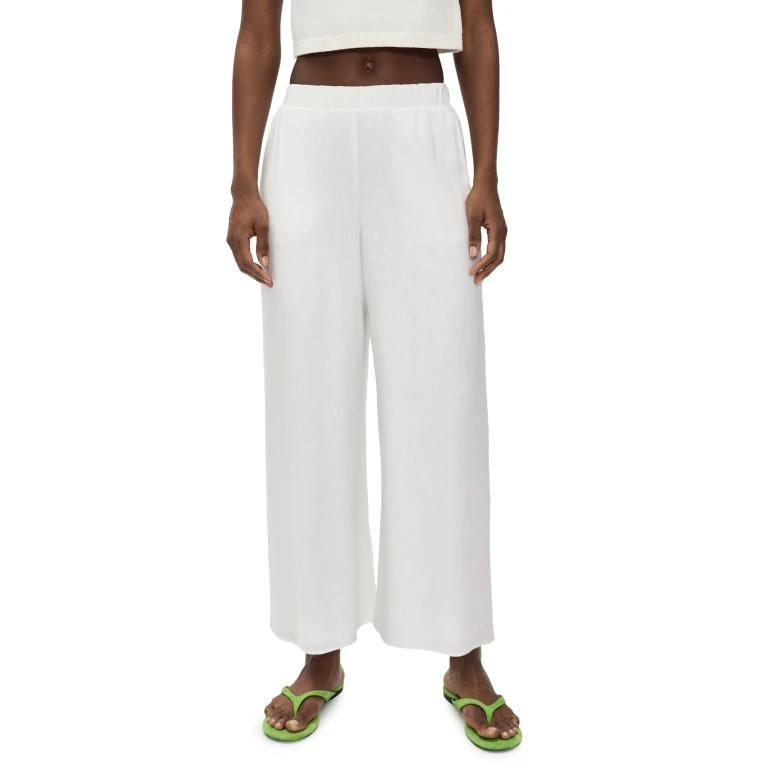 Show Me Your Mumu Kick Back Pants White Linen XS