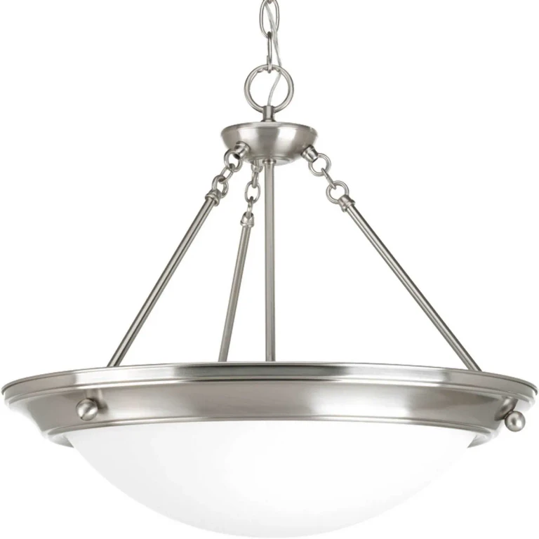 Brushed Nickel Three Light Pendant from the Eclipse Collection