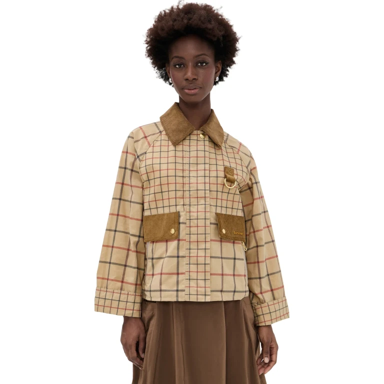 Giacca casual Barbour Mackworth a quadri beige Tattersall